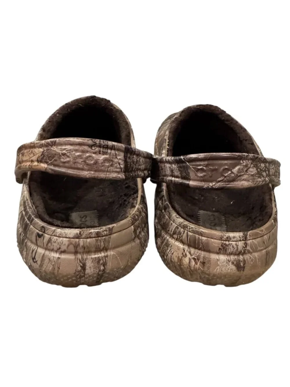 Crocs Realtree Lined Clogs Men’s 9 Women’s 11 Camo Fleece Shoes EUC